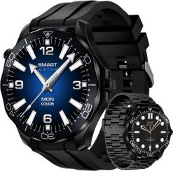 Smartwatch Veltori VT150-1 Czarny Pasek Silikonowy + Czarna Bransoleta. Czarne zegarki smartwatch Giewont, bez wzorów. Za 156.67 zł.