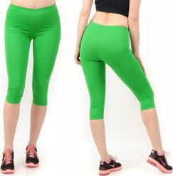 Legginsy damskie 3/4 krótkie Polskie bawełniane Getry Zielone XL. Zielone legginsy damskie LAEMI, bez wzorów, z bawełny. Za 32.99 zł.
