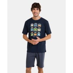 Piżama męska rozm. S P 241310 krótki rękaw Marino. Niebieskie piżamy męskie Massana Homewear, m, bez wzorów, z bawełny, bez kołnierzyka, bez ramiączek, krótkie. Za 234.00 zł.