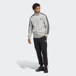 Dres męski adidas Basic 3-Stripes French Terry. Czarne komplety dresowe męskie Adidas, m, bez wzorów, z dresówki. Za 276.00 zł.