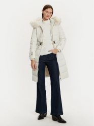 Morgan Płaszcz zimowy 242-GARENA Écru Slim Fit. Płaszcze damskie Morgan, na zimę, bez wzorów, z syntetyku, bez kołnierzyka, bez kaptura. Za 679.99 zł.
