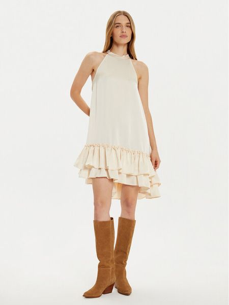 YAS Sukienka koktajlowa Eleanor 26034241 Écru Regular Fit. Sukienki damskie YAS, xs, bez wzorów, z syntetyku, wizytowe, bez kołnierzyka, bez ramiączek. Za 199.99 zł.