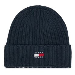 Czapka Tommy Hilfiger. Niebieskie czapki damskie Tommy Hilfiger, na zimę, bez wzorów. Za 149.99 zł.