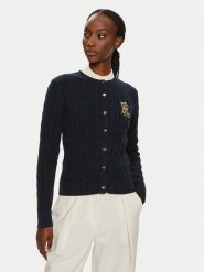 Lauren Ralph Lauren Kardigan 200932225002 Granatowy Slim Fit. Niebieskie kardigany damskie Lauren Ralph Lauren, m, bez wzorów, z bawełny, bez kołnierzyka. Za 499.99 zł.
