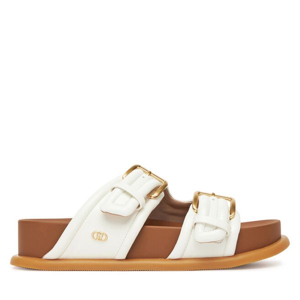 Klapki Liu Jo. Białe klapki damskie Liu Jo, bez wzorów, bez obcasa, bez zapięcia. Za 539.99 zł.