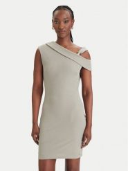 Guess Sukienka codzienna W6GK23 K3017 Khaki Regular Fit. Brązowe sukienki damskie Guess, na co dzień, xs, z aplikacjami, z syntetyku, bez kołnierzyka, bez ramiączek, proste. Za 469.99 zł.