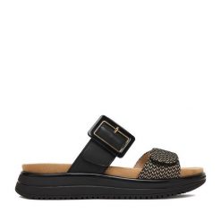 Klapki Remonte. Czarne klapki damskie Remonte, bez wzorów, bez obcasa, bez zapięcia. Za 359.99 zł.