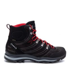 Trekkingi Aku. Czarne botki męskie Aku, bez wzorów, z gore-texu, sportowe, bez obcasa, bez zapięcia. Za 989.99 zł.