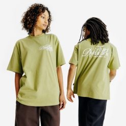 Koszulka z grafiką unisex Relax. Bluzki damskie Decathlon, xl, bez wzorów, z bawełny, bez kołnierzyka, bez ramiączek. Za 89.99 zł.