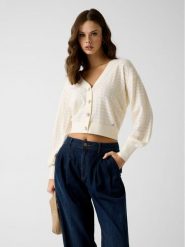 Guess Sweter 183081 Kremowy Classic Fit. Białe swetry nierozpinane damskie Guess, m, z aplikacjami, bez kołnierzyka, bez ramiączek. Za 434.99 zł.