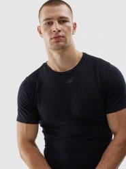 4F Koszulka treningowa bezszwowa męska - szara S/M. Szare koszulki sportowe męskie 4F, m, bez wzorów, z dzianiny, bez ramiączek, na fitness i siłownię. W wyprzedaży za 59.99 zł.