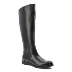 Czarne Kozaki Armodo Stylowe Obuwie Damskie. Czarne kozaki damskie Armodo, na zimę, bez wzorów, ze skóry, przed kolano, bez obcasa, na obcasie, bez zapięcia. Za 433.99 zł.