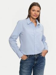 Guess Jeans Koszula W4YH68 WGCF1 Niebieski Regular Fit. Niebieskie koszule damskie Guess Jeans, xs, z aplikacjami, z bawełny, bez kołnierzyka, bez ramiączek. Za 219.99 zł.