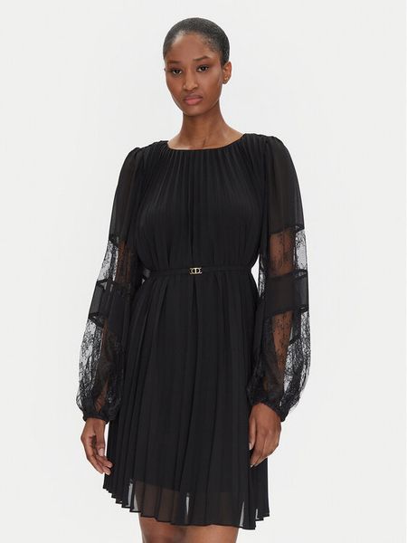 TWINSET Sukienka codzienna 251TP2783 Czarny Loose Fit. Czarne sukienki damskie Twinset, na co dzień, bez wzorów, z syntetyku, bez kołnierzyka, bez ramiączek, proste. Za 539.99 zł.