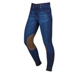 Damskie jeansy do jazdy konnej z naszywkami na kolanach Dublin Shona. Niebieskie jeansy damskie DUBLIN, z aplikacjami, z jeansu, sportowe. Za 412.00 zł.