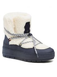 Tommy Hilfiger Śniegowce Th Faux Fur Snow Bootie FW0FW06850 Écru. Białe śniegowce damskie Tommy Hilfiger, z materiału, bez zapięcia. Za 739.99 zł.