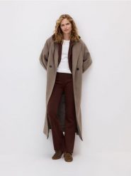 Rozpinana bluza z kapturem - brązowy. Brązowe bluzy damskie Reserved, l, bez wzorów, z bawełny, bez ramiączek, z kapturem. Za 129.99 zł.