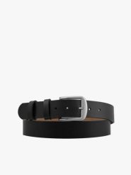 Czarny pasek męski ze skóry licowej. Czarne paski męskie Ryłko, ze skóry, eleganckie. Za 129.99 zł.