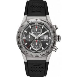 ZEGAREK TAG HEUER CARRERA CAR208Z.FT6046. Szare zegarki męskie TAG HEUER, bez wzorów, z gumy, szklane. Za 22,270.00 zł.