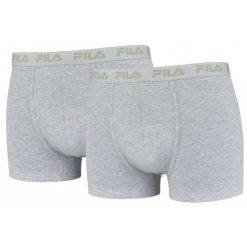 Fila Męskie Bokserki - Pakiet 2 w szarym - Komfort i jakość. Szare bokserki męskie Fila, bez wzorów, z bawełny. Za 152.99 zł.