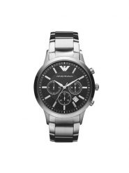 Emporio Armani Zegarek AR2434 Srebrny. Szare zegarki męskie Emporio Armani, bez wzorów, srebrne. Za 1,439.00 zł.