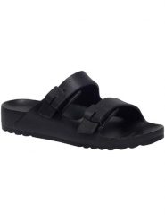 Klapki basenowe damskie do pływania Bahia czarne. Czarne klapki damskie Scholl, bez wzorów, z materiału, bez obcasa, bez zapięcia. Za 129.99 zł.