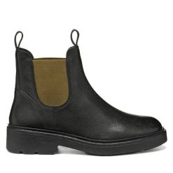 Sztyblety Geox. Brązowe botki damskie Geox, bez wzorów, bez obcasa, na płaskiej podeszwie, bez zapięcia. Za 499.99 zł.