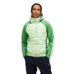 Kurtka Peak Performance puchowa męska Helium Down Hybrid Hood zielona - L. Zielone kurtki męskie Peak Performance, l, bez wzorów, z puchu, bez kaptura. W wyprzedaży za 919.00 zł.