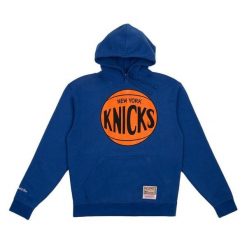 Bluza męska do koszykówki Mitchell & Ness NBA New York Knicks. Niebieskie bluzy męskie Mitchell & Ness, m, bez wzorów, sportowe, bez ramiączek, bez kaptura. Za 329.00 zł.
