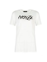 Diesel T-shirt "T-Overy-A" | 00SI59-0CZAJ | T-Over-A Maglietta | Kobieta | Biały. Białe t-shirty damskie Diesel, xs, z aplikacjami, z bawełny, z asymetrycznym kołnierzem, bez ramiączek. W wyprzedaży za 109.00 zł.