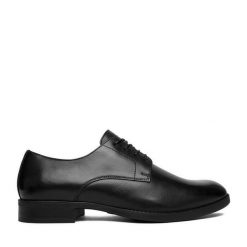 Półbuty Lasocki. Czarne buty wizytowe męskie Lasocki, bez wzorów, bez obcasa, bez zapięcia. Za 229.99 zł.