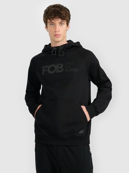 4F Bluza dresowa nierozpinana z kapturem męska - czarna S. Czarne bluzy męskie 4F, m, bez wzorów, z dresówki, bez ramiączek, z kapturem. Za 179.99 zł.