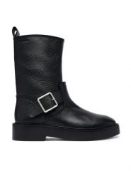 Calvin Klein Botki Conc Welt Mid Biker Boot Lth HW0HW03212 Czarny. Czarne botki damskie Calvin Klein, bez wzorów, ze skóry, bez obcasa, na płaskiej podeszwie, bez zapięcia. Za 899.99 zł.
