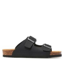 Klapki Dr. Brinkmann. Czarne klapki męskie Dr. Brinkmann, bez wzorów, bez zapięcia. Za 239.99 zł.