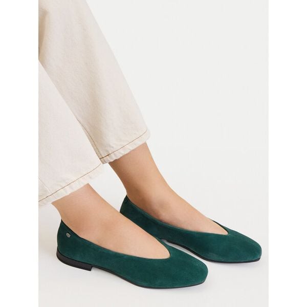 Baleriny Lasocki. Zielone balerinki damskie Lasocki, bez wzorów, bez obcasa, bez zapięcia. Za 159.99 zł.
