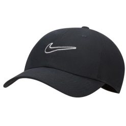 Czapka Z Daszkiem Z Logo Klubu. Czarne czapki damskie Nike, bez wzorów, z materiału. Za 175.99 zł.