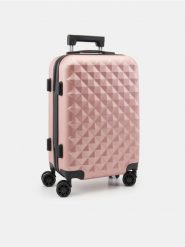 Walizka - różowy. Czerwone walizki damskie Sinsay, bez wzorów. Za 129.99 zł.