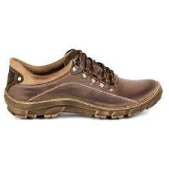 KOMODO Buty trekkingowe męskie skóra 700 brązowe. Brązowe trekkingi męskie na jesień, z jeansu, bez zapięcia. Za 367.89 zł.