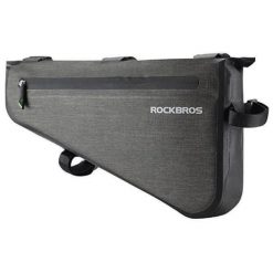 Torba rowerowa trójkątna pod ramę ROCKBROS AS-017-1 8 L sakwa wodoodporna. Szare torby sportowe męskie ROCKBROS, bez wzorów, z materiału, duże. Za 129.99 zł.