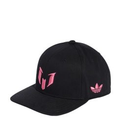 Czapka Lionel Messi z zapięciem na zatrzask. Czarne czapki damskie Adidas, bez wzorów. Za 129.00 zł.