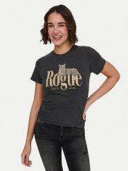 ONLY T-Shirt Lucy 15346760 Czarny Regular Fit. Czarne t-shirty damskie ONLY, xl, bez wzorów, z bawełny, bez kołnierzyka, bez ramiączek. Za 79.99 zł.