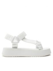 Calvin Klein Jeans Sandały Sandal Velcro Webbing Dc YW0YW01353 Biały. Białe sandały damskie Calvin Klein Jeans, bez wzorów, z jeansu, bez obcasa, na płaskiej podeszwie, bez zapięcia. Za 209.99 zł.