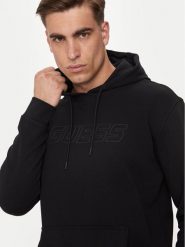 Guess Bluza Aldwin Z4YQ12 KAIJ1 Czarny Regular Fit. Czarne bluzy męskie Guess, l, z aplikacjami, z bawełny, bez ramiączek, bez kaptura. Za 299.99 zł.