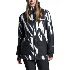 Kurtka narciarska damska POPLAR Jacket. Białe kurtki sportowe damskie FUNDANGO, na zimę, m, bez wzorów, z materiału, bez ramiączek, z kapturem, narciarskie. Za 499.00 zł.