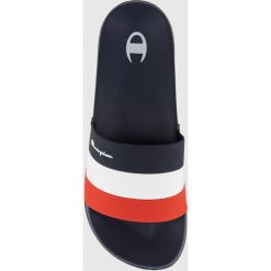 Klapki męskie Champion Slide All American. Niebieskie klapki męskie Champion, bez wzorów, z materiału, bez zapięcia. Za 152.00 zł.