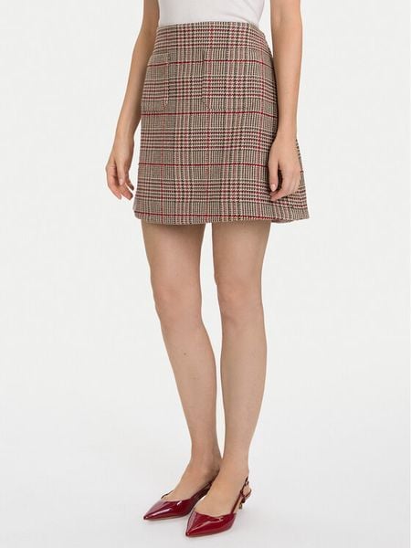 Tommy Hilfiger Spódnica mini Seasonal WW0WW48265 Beżowy Regular Fit. Brązowe spódnice damskie Tommy Hilfiger, bez wzorów, z bawełny, mini. Za 419.99 zł.