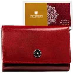 Portfel damski Peterson PTN 27079-TVT czerwony. Czerwone portfele damskie Peterson, ze skóry. Za 129.99 zł.