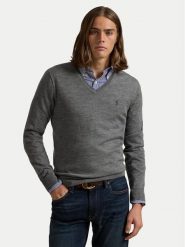 Polo Ralph Lauren Sweter 710941105002 Szary ciemny Regular Fit. Szare swetry męskie Polo Ralph Lauren, m, bez wzorów, z wełny, bez kołnierzyka, bez ramiączek. Za 919.99 zł.