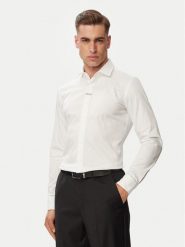 HUGO Koszula Kenno 50566215 Biały Slim Fit. Białe koszule męskie Hugo, m, bez wzorów, z bawełny, biznesowe, bez kołnierzyka, bez ramiączek. Za 499.99 zł.