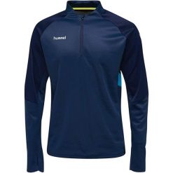 Bluza Hummel Tech Move Half Zip dla mężczyzn - Niebieska. Niebieskie bluzy sportowe męskie Hummel, m, bez wzorów, z elastanu, z kapturem, do piłki nożnej. Za 201.99 zł.
